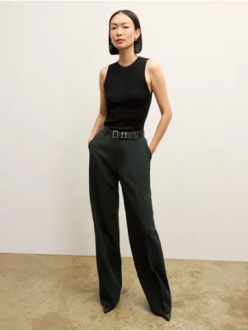 MM.LaFleur Wide-Leg Tinsley Trouser in Emerald Green